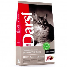 Darsi Adult сухой корм для взрослых кошек мясное ассорти - 10 кг