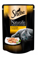 Sheba Naturalle влажный корм в паучах для кошек с курицей и индейкой 1 шт по 80 гр
