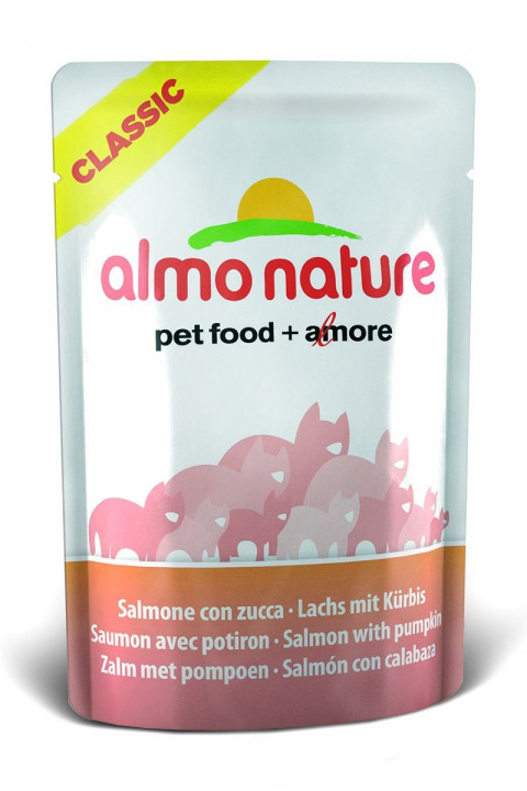 Almo Nature Classic Nature Adult Cat Salmon & Pumpkin паучи для взрослых кошек с лососем и тыквой - 55 г