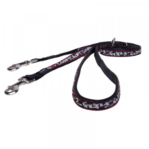 Поводок перестежка Rogz для собак мелких пород черный 1,1-1,3-1,8 м