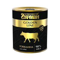 Полнорационный консервированный корм Четвероногий Гурман Golden line для взрослых собак с натуральной говядиной в желе - 340 г