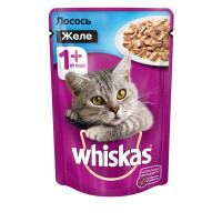 Whiskas паучи в форме желе с лососем для взрослых кошек от 1 года - 85 г