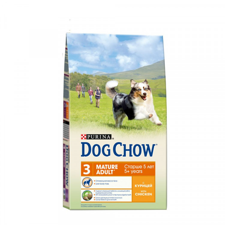 Purina Dog Chow для взрослых собак старше 5 лет с курицей - 2,5 кг