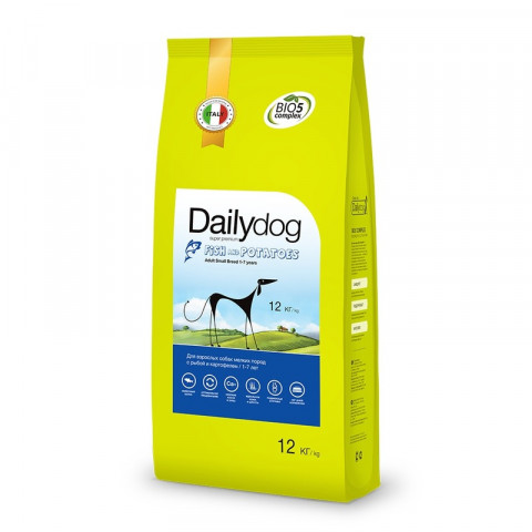 Сухой корм Dailydog Adult Small Breed Fish and Potatoes для взрослых собак мелких и миниатюрных пород с рыбой и картофелем 12 кг