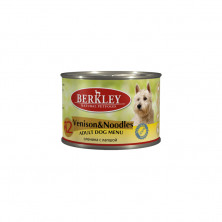 Berkley Adult Dog Menu Venison&Noodles № 12 паштет для взрослых собак с натуральным мясом оленя и лапшой с добавлением льняного масла - 200 г