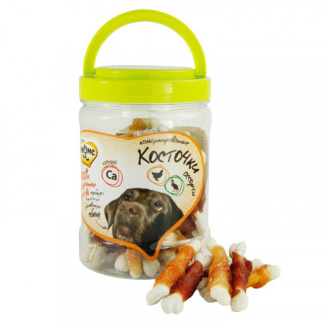 Мнямс лакомство Кальцинированные косточки с куриным и утиным мясом для собак - 340 г