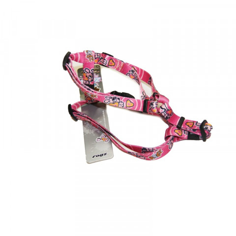 Rogz шлейка для средних собак регулируемая розовая