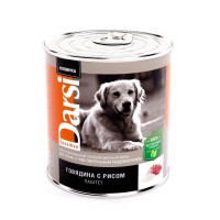Darsi Sensitive влажный корм для собак с чувствительным пищеварением с говядиной и рисом 850 г