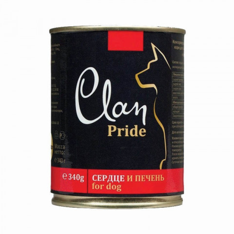 Консервы Clan Pride для собак с говяжьим сердцем и печенью - 340 г