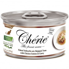 Pettric Cherie Flaked Yellowfin Mix влажный корм для кошек с тунцом и курицей в подливе - 80 г
