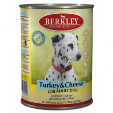 Berkley Adult Dog Turkey & Cheese паштет для взрослых собак с натуральным мясом индейки, сыром, оливковым маслом и ароматным бульоном - 400 г