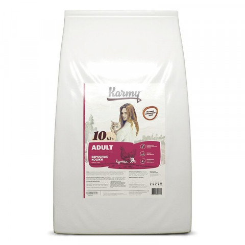 Сухой корм Karmy Adult для взрослых кошек с курицей 400 г
