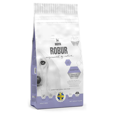 Bozita Robur Sensitive Single Protein сухой корм для взрослых собаквсех пород с ягненком - 12.5 кг