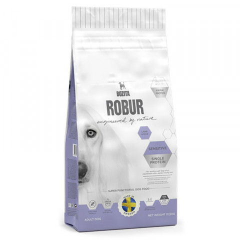Bozita Robur Sensitive Single Protein сухой корм для взрослых собаквсех пород с ягненком - 12.5 кг