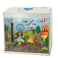Prime детский аквариум "Парк развлечений", полный комплект с оборудованием и декорациями, белый 15 л