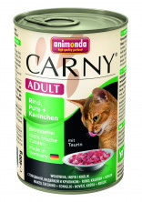 Animonda Консервы Carny Adult с индейкой и кроликом для взрослых кошек всех пород - 400 г