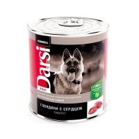 Darsi Adult влажный корм для взрослых собак с говядиной и сердцем 850 г