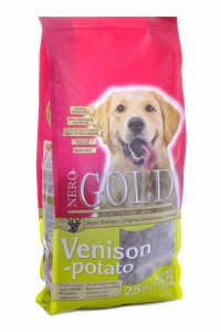 Nero Gold Adult Dog Venison & Potato сухой корм супер премиум класса для взрослых собак c олениной и сладким картофелем - 12 кг
