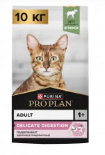 Сухой корм Purina Pro Plan для кошек с чувствительным пищеварением и привередливых к еде с ягненком 10 кг