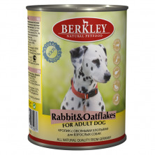 Berkley Adult Dog Rabbit & Oatflakes паштет для взрослых собак с натуральным мясом кролика, овсяными хлопьями - 400 г