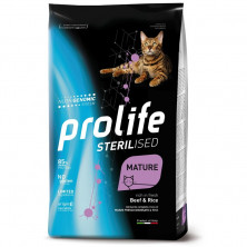 Prolife Sterilised Mature сухой корм для пожилых кошек с говядиной и рисом - 400 г