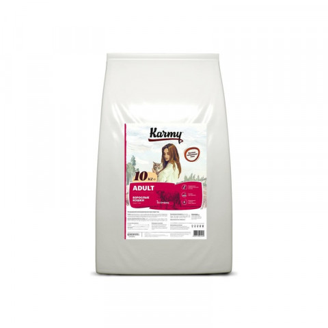 Сухой корм Karmy Adult для взрослых кошек с телятиной 10 кг