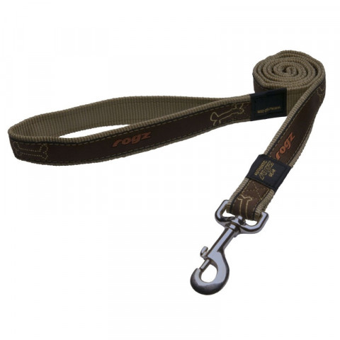 Поводок Rogz удлиненный для собак крупных и средних пород коричневый 1,8 м