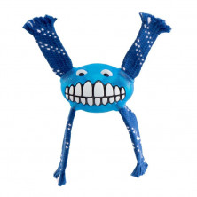 Игрушка для собак ROGZ Flossy Grinz S с принтом \"зубы\" и пищалкой синяя - 165 мм