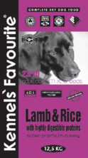 Kennels` Favourite Lamb and Rice корм для взрослых собак предрасположенных к аллергии c ягненком и рисом - 20 кг