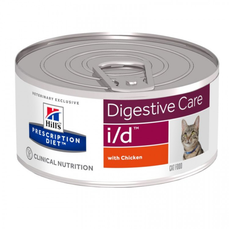 Влажный диетический корм для кошек и котят (консерва) Hill's Prescription Diet i/d Digestive Care при расстройствах пищеварения, ЖКТ, с курицей - 156 г