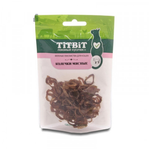 TiTBiT Колечки мясные для кошек, вяленые лакомства - 20 г