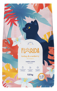 Florida cухой корм для котят с индейкой и клюквой 800 г