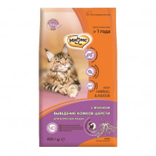Мнямс Hairball & Indoor сухой корм для кошек для выведения комков шерсти из желудка с ягненком - 400 г