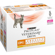 Purina Pro Plan Veterinary Diets OM паучи для кошек с ожирением с курицей - 85 г