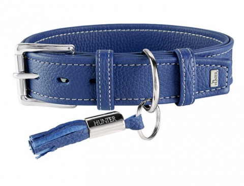 Hunter ошейник для собак Cannes 50 (34-42 см)/2,8 см натуральная кожа синий