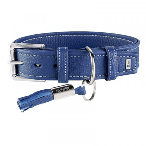 Hunter ошейник для собак Cannes 50 (34-42 см)/2,8 см натуральная кожа синий
