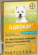 Bayer Адвокат для собак от 4 до 10 кг - 3 пипетки