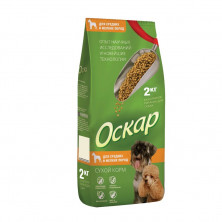 Оскар сухой корм для собак средних и малых пород с говядиной - 2 кг