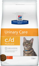 Hill's Prescription Diet c/d Multicare Urinary Care корм для кошек диета для поддержания здоровья мочевыводящих путей курица 1,5 кг
