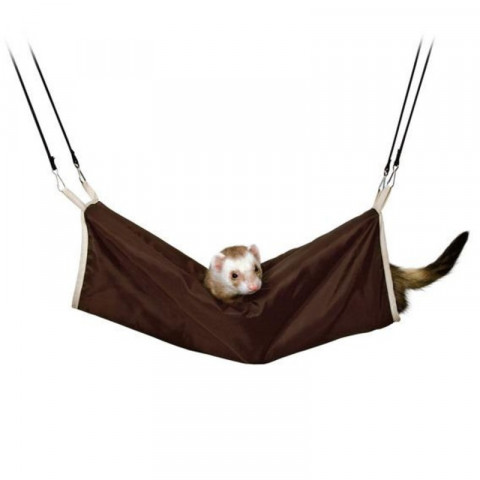 Тоннель Trixie для грызунов подвесной 20х45 см нейлон/иск.мех коричнево-бежевого цвета