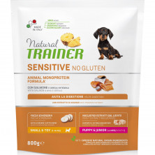 Trainer Natural Sensitive No Gluten Puppy&Junior Mini сухой корм без глютена для щенков и юниоров мелких пород с лососем 800 г