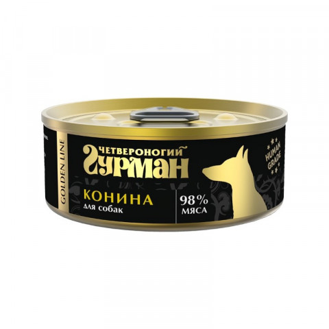 Влажный корм Четвероногий Гурман Golden line конина натуральная в желе для собак - 100 г