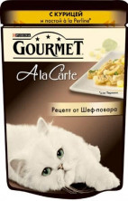 Паучи Gourmet A la Carte для взрослых кошек с курицей, пастой и шпинатом - 85 г