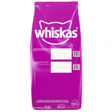 Whiskas сухой корм для кошек в виде подушечек с паштетом с курицей и индейкой 13,8 кг