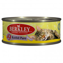Berkley Adult Cat Rabbit Pure № 9 паштет для взрослых кошек с натуральным мясом кролика, маслом лосося и ароматным бульоном - 100 г