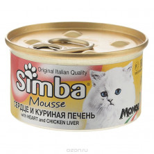 Simba Cat консервы для кошек паштет сердце и куриная печень 85 г