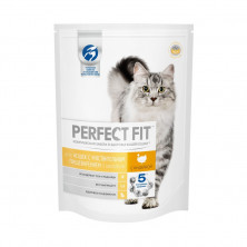 Perfect Fit сухой корм для взрослых чувствительных кошек с индейкой - 190 г