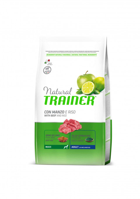 Trainer Natural Maxi Adult для взрослых собак крупных пород с говядиной и рисом 3 кг