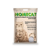 Homecat Стандарт cиликагелевый впитывающий наполнитель без запаха 30 л