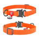 Waudog Waterproof Ошейник с QR-паспортом для собак, металлическая пряжка-фастекс (ширина 25 мм, длина 35-58 см) оранжевый